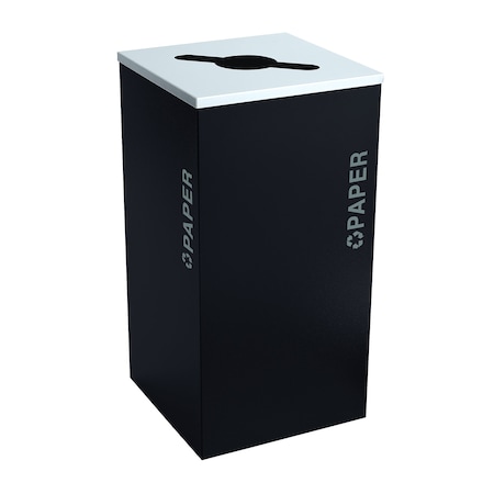 Ex-Cell Kaiser 24-Gal. Square Receptacle - Paper Decals, Steel, Pebble Black Gloss RC-KDSQ-P BT-PBG